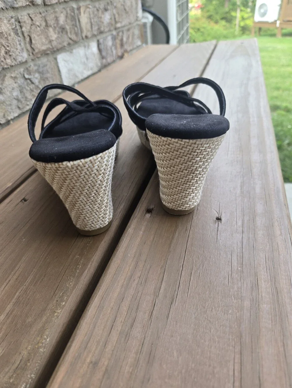 & Other Stories Black Crisscross Espadrille Wedge Slides